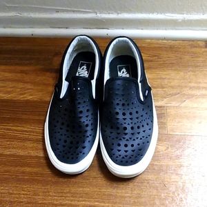 Black slip ons women's Vans